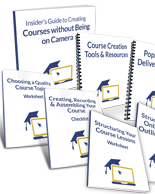 templates for creating courses without being on camera guide